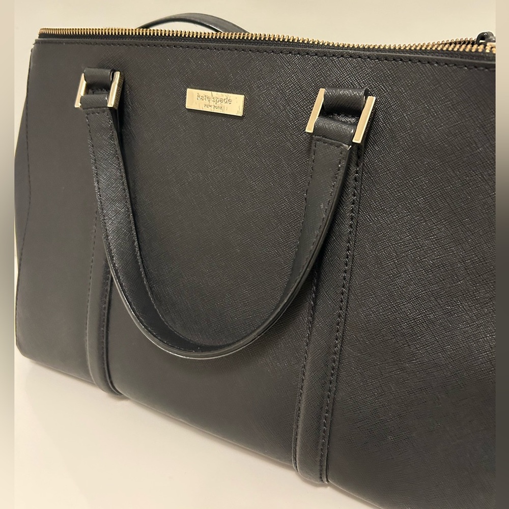 Kate Spade black saffiano leather satchel purse